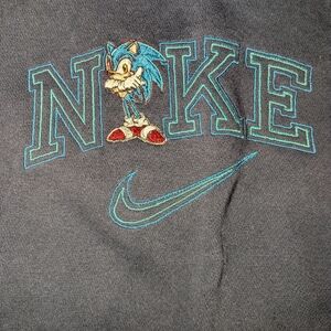 Rare Nike Navy Sweatshirt with Sonic Design
